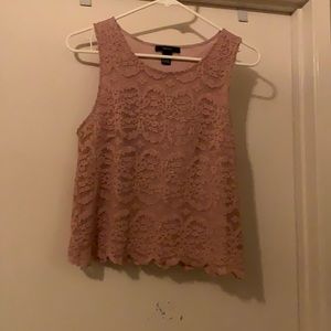 Lace Rose Pink Tank Top